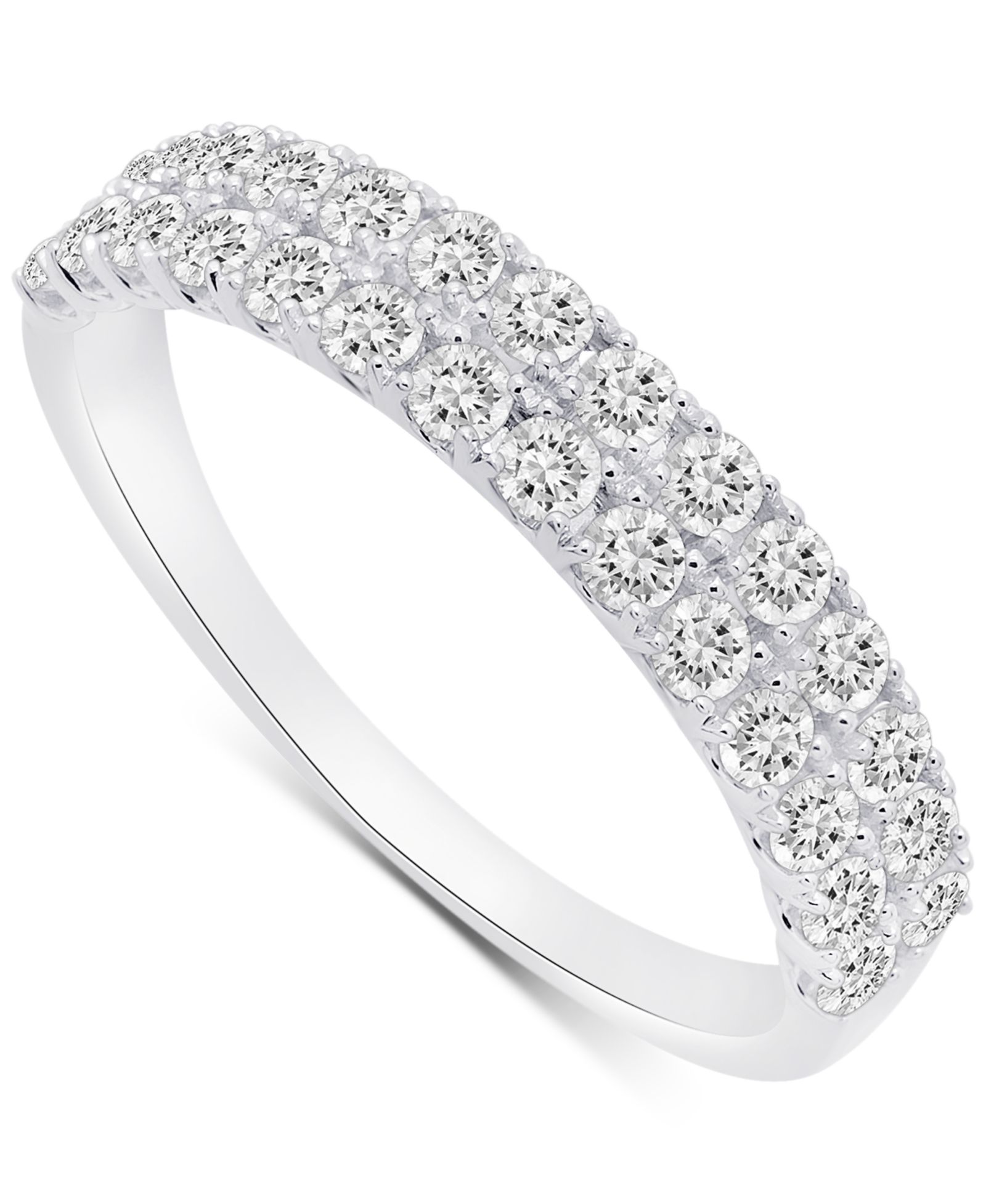 Diamond Double Row Band (3/4 ct. t.w.) in Platinum