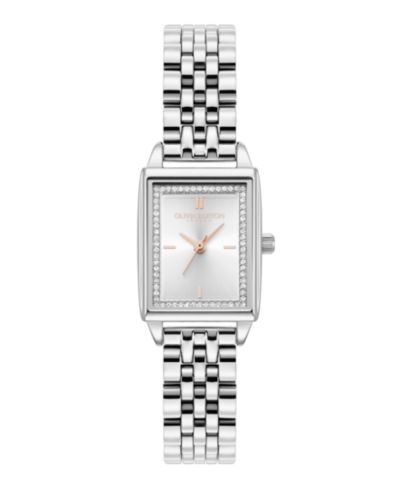 Olivia Burton Женские кварцевые часы Olivia Burton Silver-Tone Stainless Steel, 25.5mm x 20.5mm