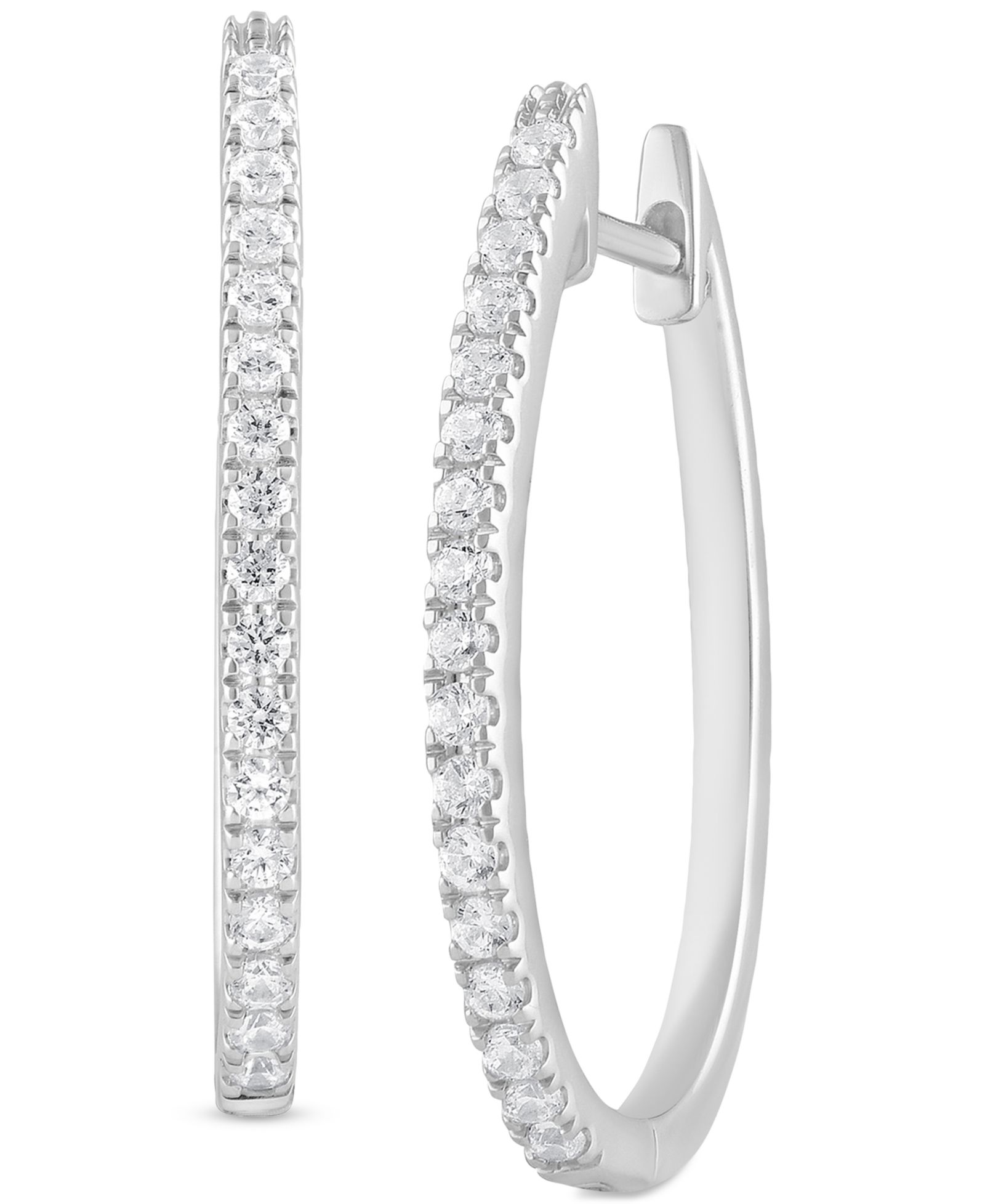 Forever Grown Diamonds Lab-Created Diamond Medium Hoop Earrings (1/2 ct. t.w.) in Sterling Silver