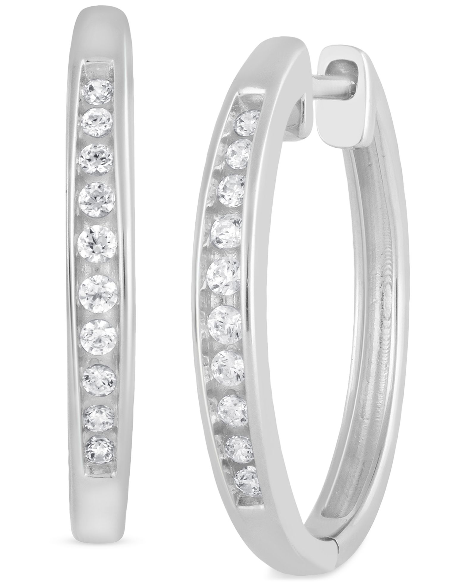 Forever Grown Diamonds Маленькие серьги-кольца из стерлингового серебра с Lab-Created Diamond (1/4 ct. t.w.)