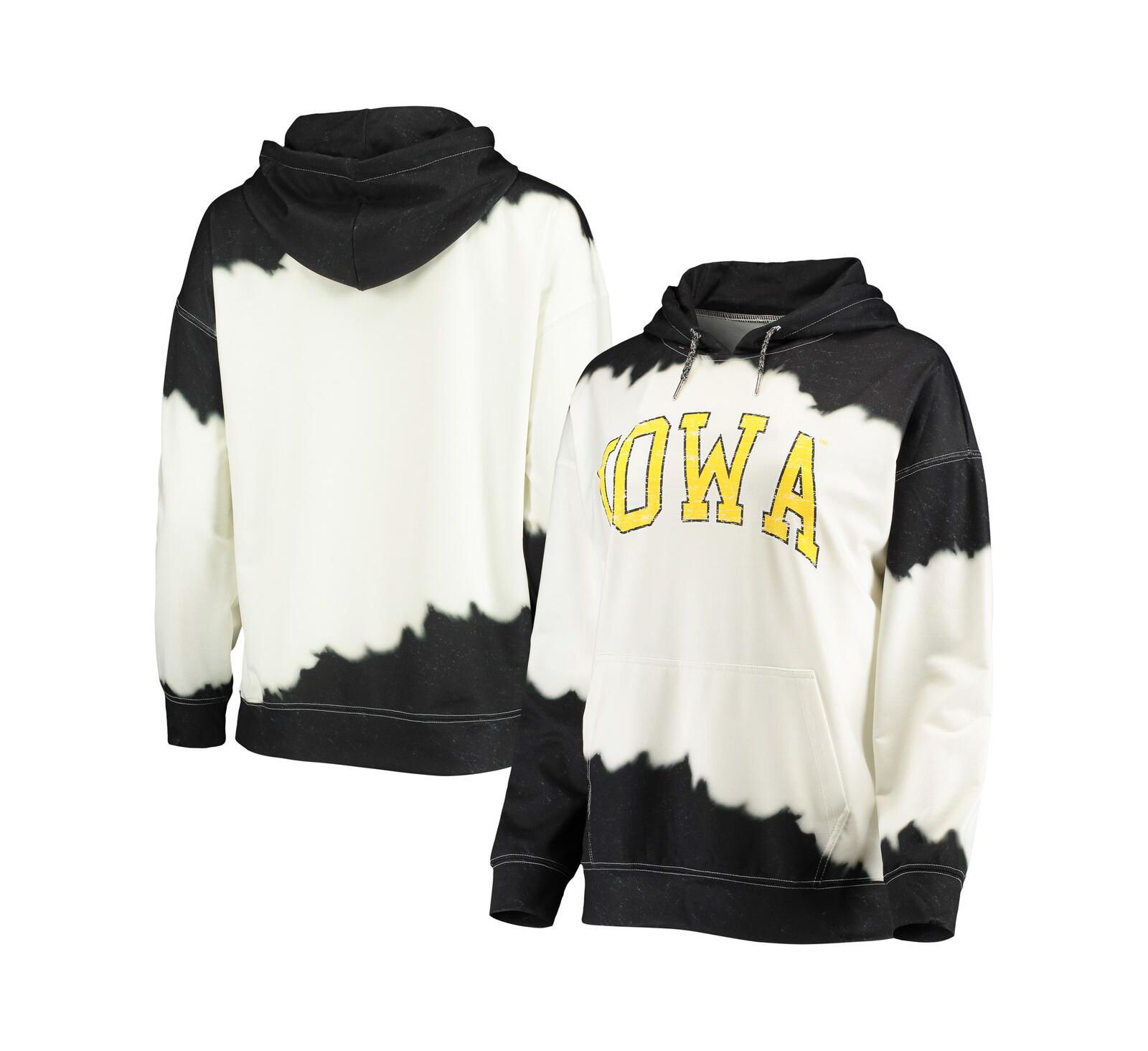 Женское худи Gameday Couture Iowa Hawkeyes, белое и черное, окрашивание dip-dyed