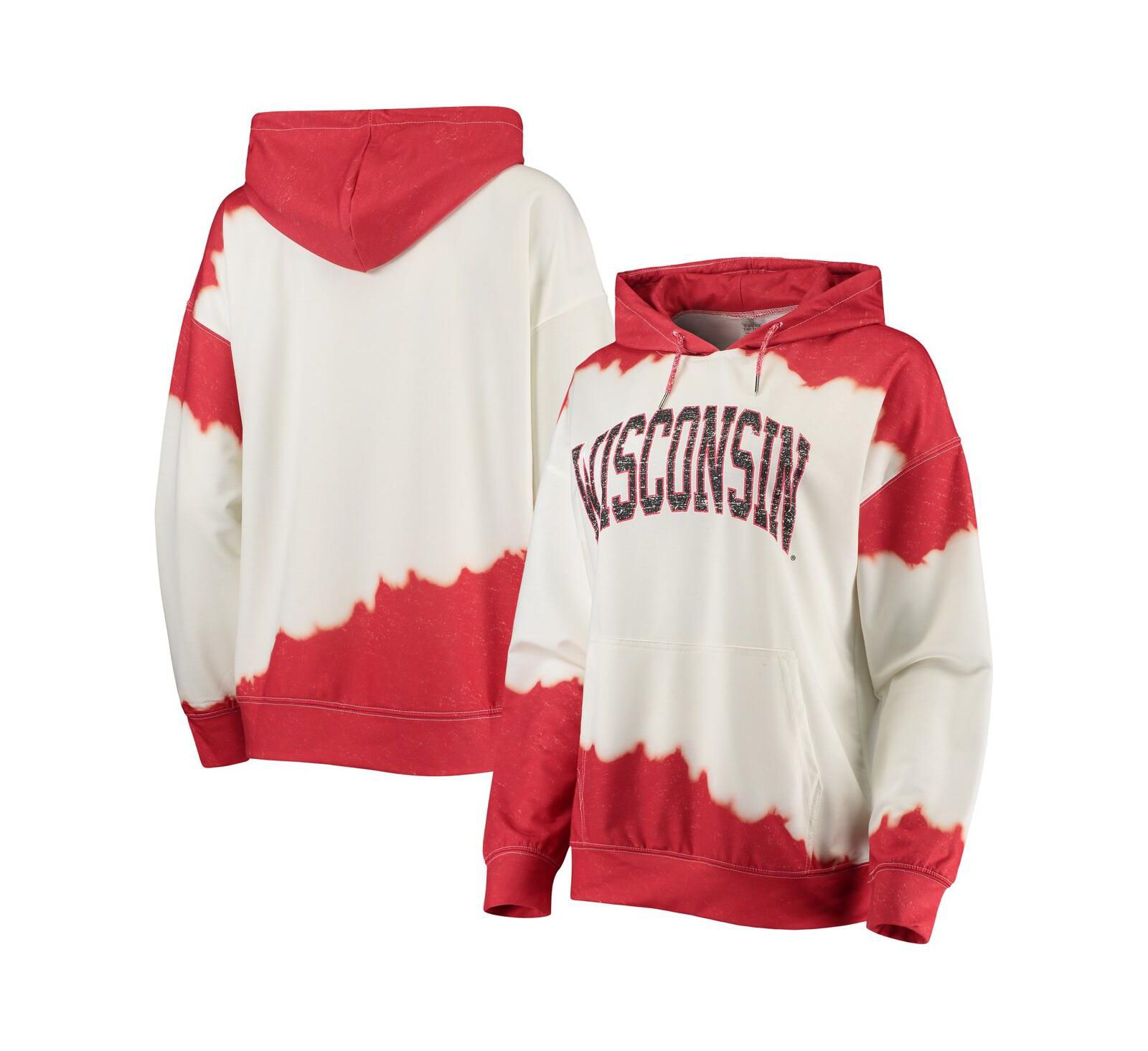 Женское худи Gameday Couture Wisconsin Badgers Double Dip-Dyed Pullover