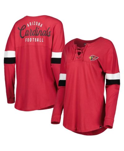 Женская футболка New Era Arizona Cardinals Athletic Varsity Lace-Up Long Sleeve Red