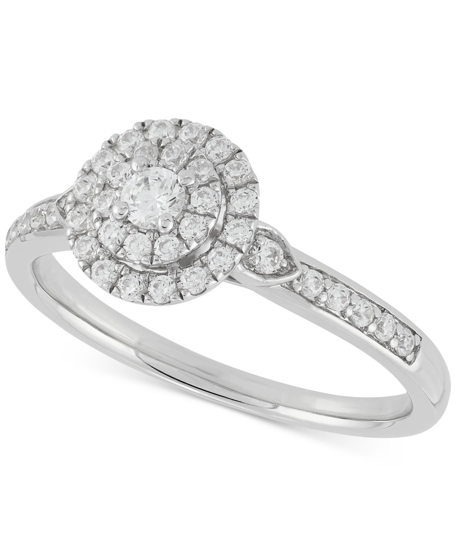 Кольцо Forever Grown Diamonds Lab-Created Diamond Halo Cluster из стерлингового серебра (3/8 ct. t.w.)
