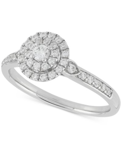 Кольцо Forever Grown Diamonds Lab-Created Diamond Halo Cluster из стерлингового серебра (3/8 ct. t.w.)