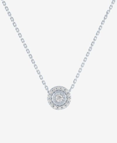 Подвеска-кулон Forever Grown Diamonds Lab-Created Diamond Halo 18" в серебре Sterling Silver