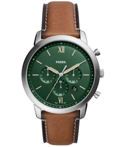 Fossil Мужские часы Neutra Chronograph, коричневый кожаный ремешок, 44mm