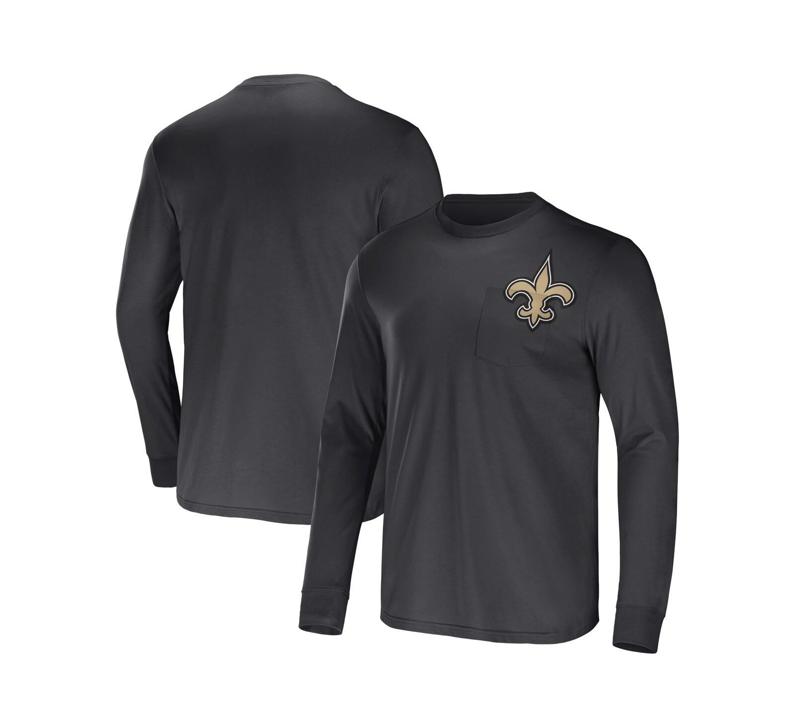 Men's NFL x Darius Rucker Collection by Fanatics Charcoal New Orleans Saints Team Long Sleeve T-shirt
