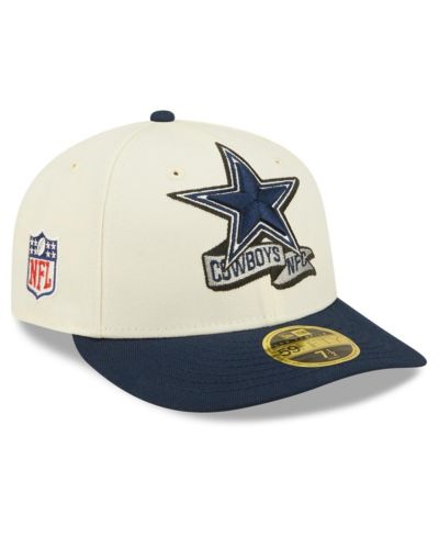 Мужская кепка New Era Cream, Navy Dallas Cowboys 2022 Sideline Low Profile 59FIFTY Fitted