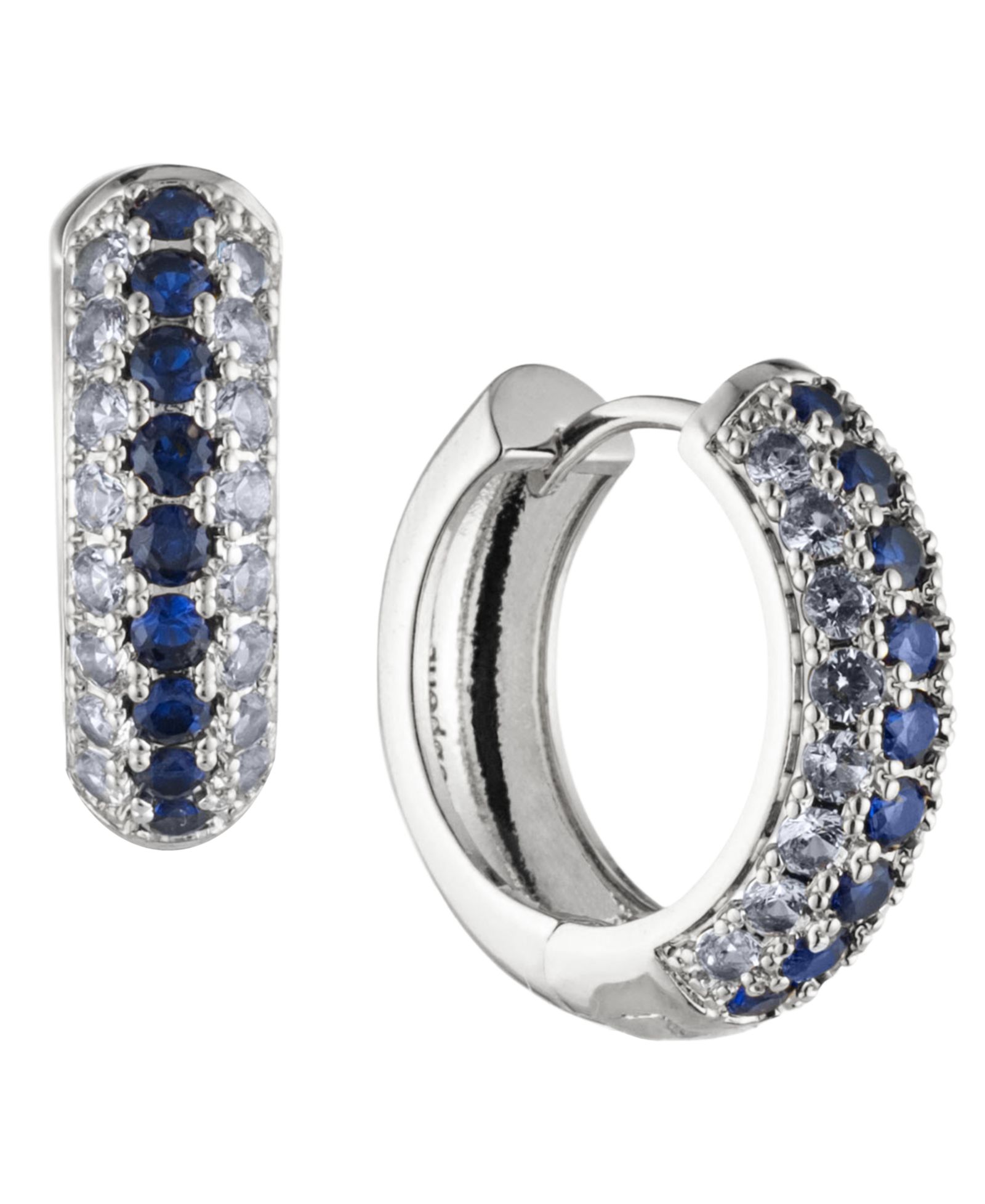 BONHEUR JEWELRY Серьги-кольца Addison с синими кристаллами