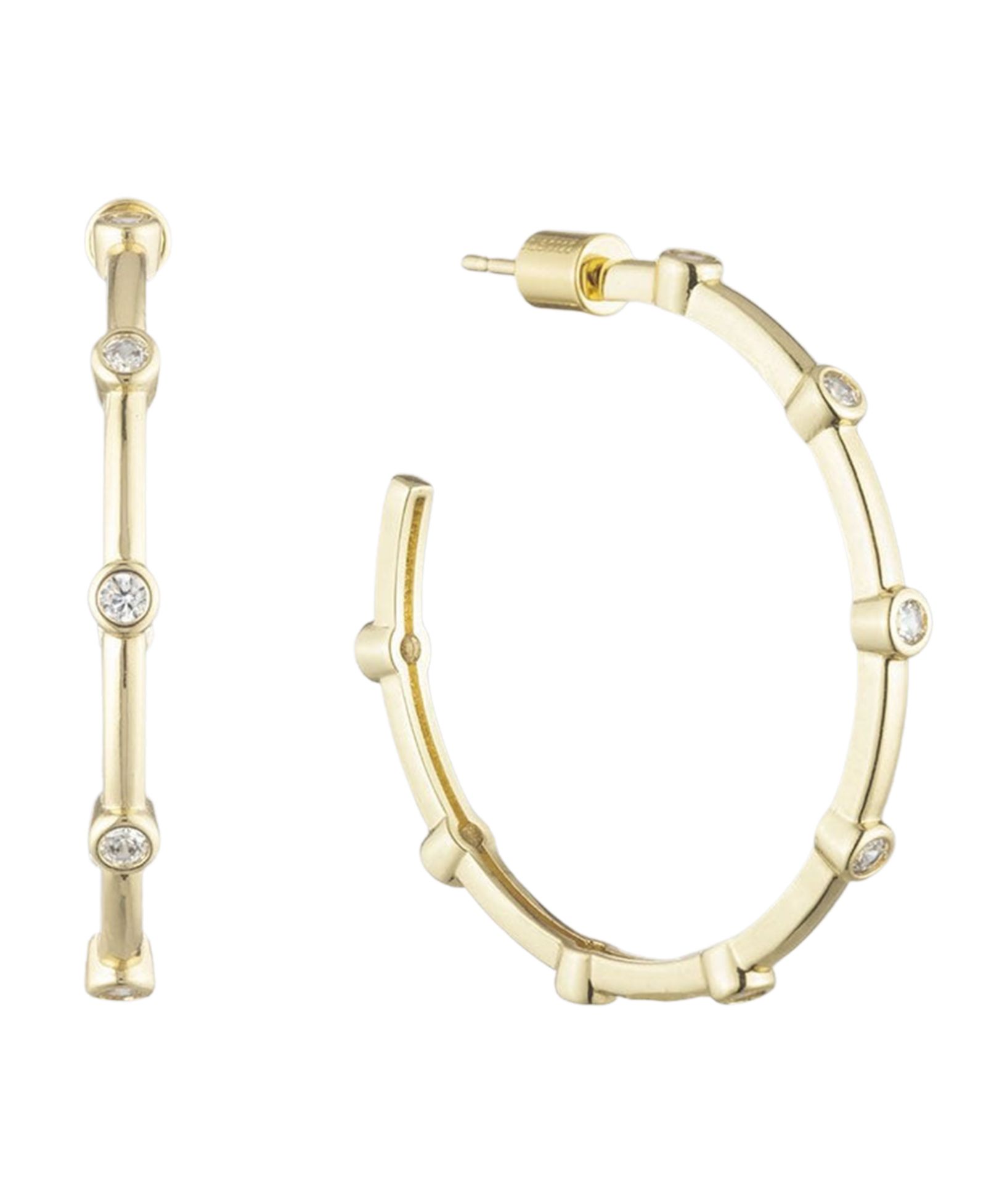 Крупные серьги-кольца BONHEUR JEWELRY Diana Crystal