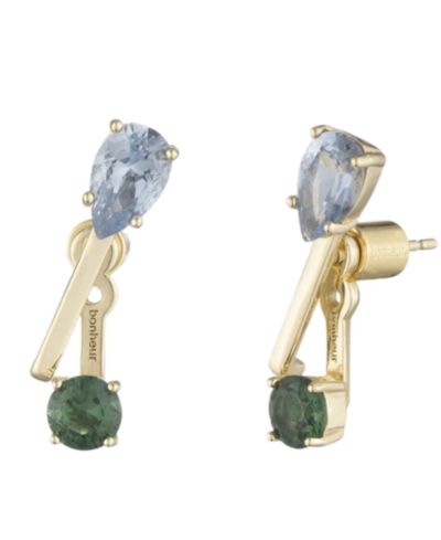 BONHEUR JEWELRY Felicity Green Crystal Ear Jacket Earrings
