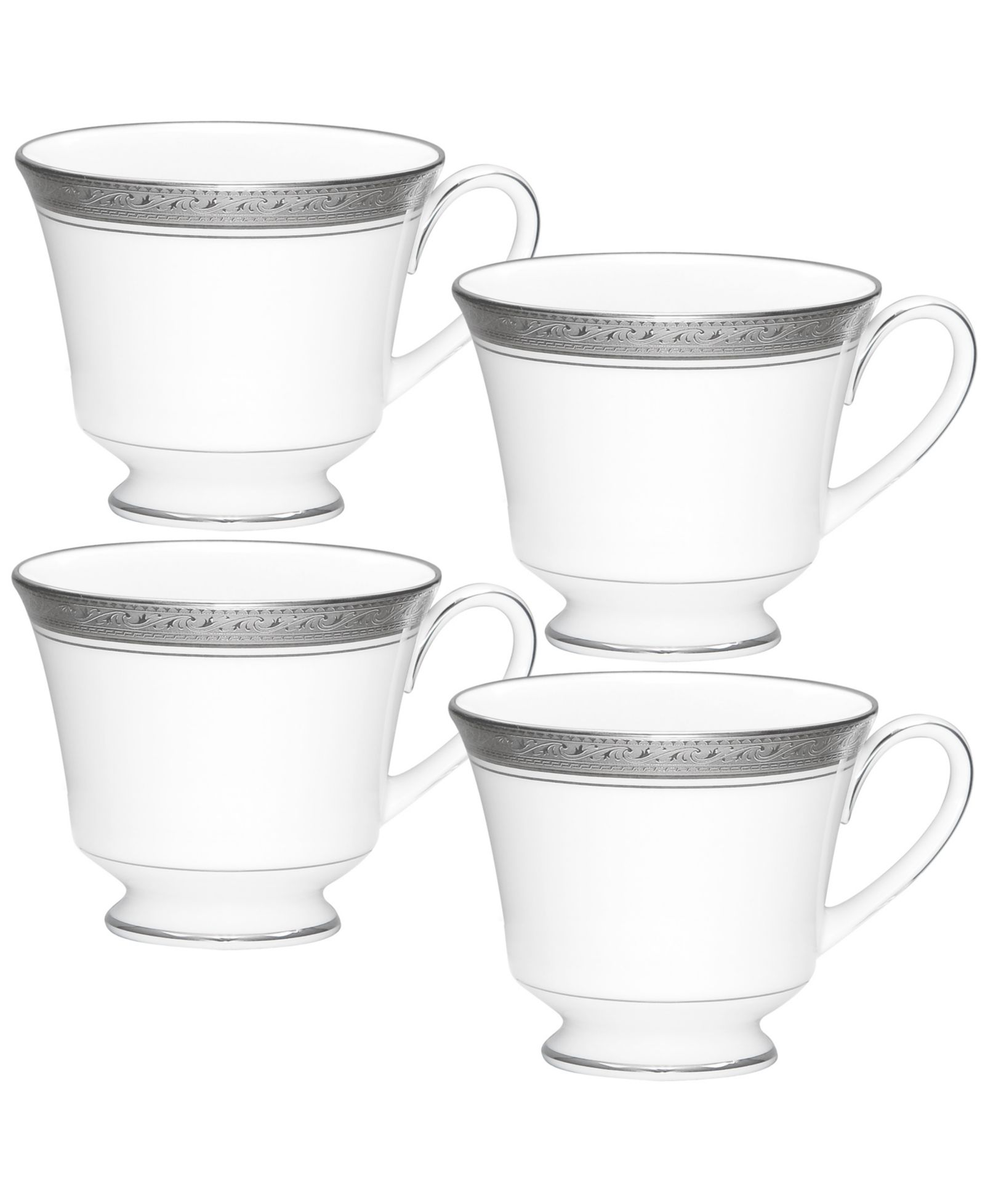 Noritake набор из 4 чашек Crestwood Platinum, сервировка на 4 персоны