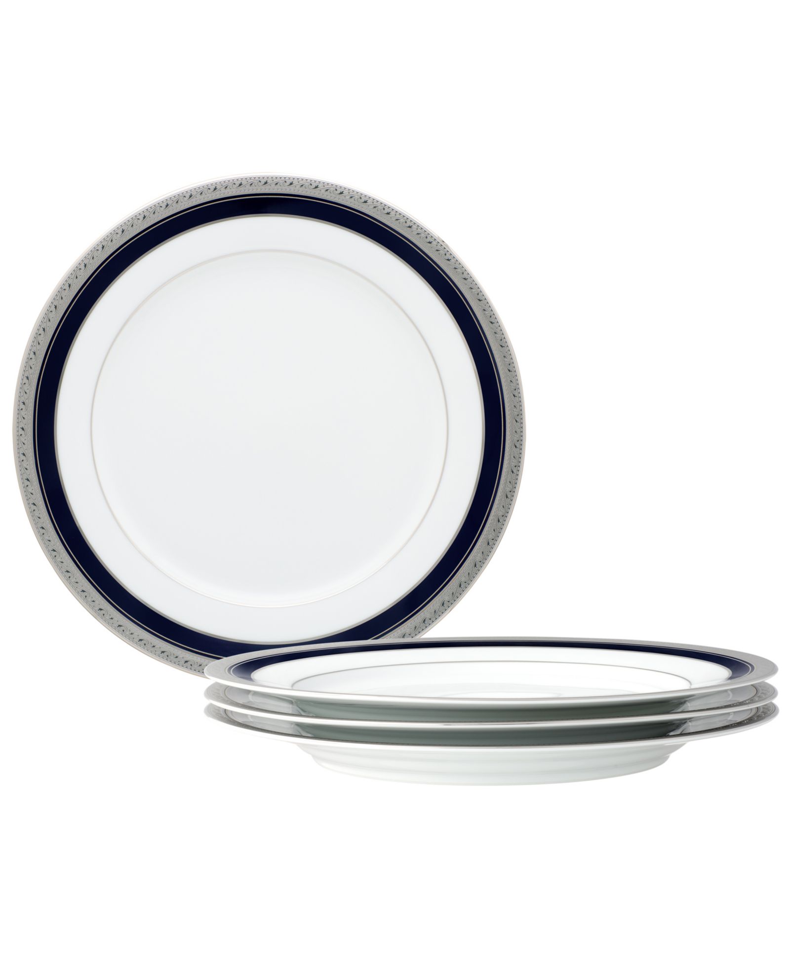 Набор из 4 обеденных тарелок Noritake Crestwood Cobalt Platinum, 10.50"