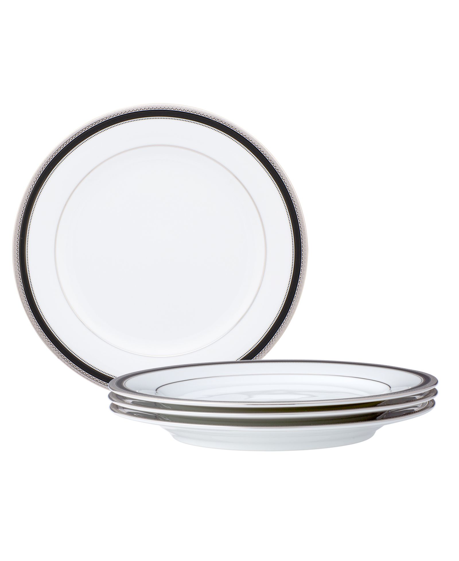Noritake Austin Platinum Set of 4 Bread & Butter/Appetizer Plates, 6.25"
