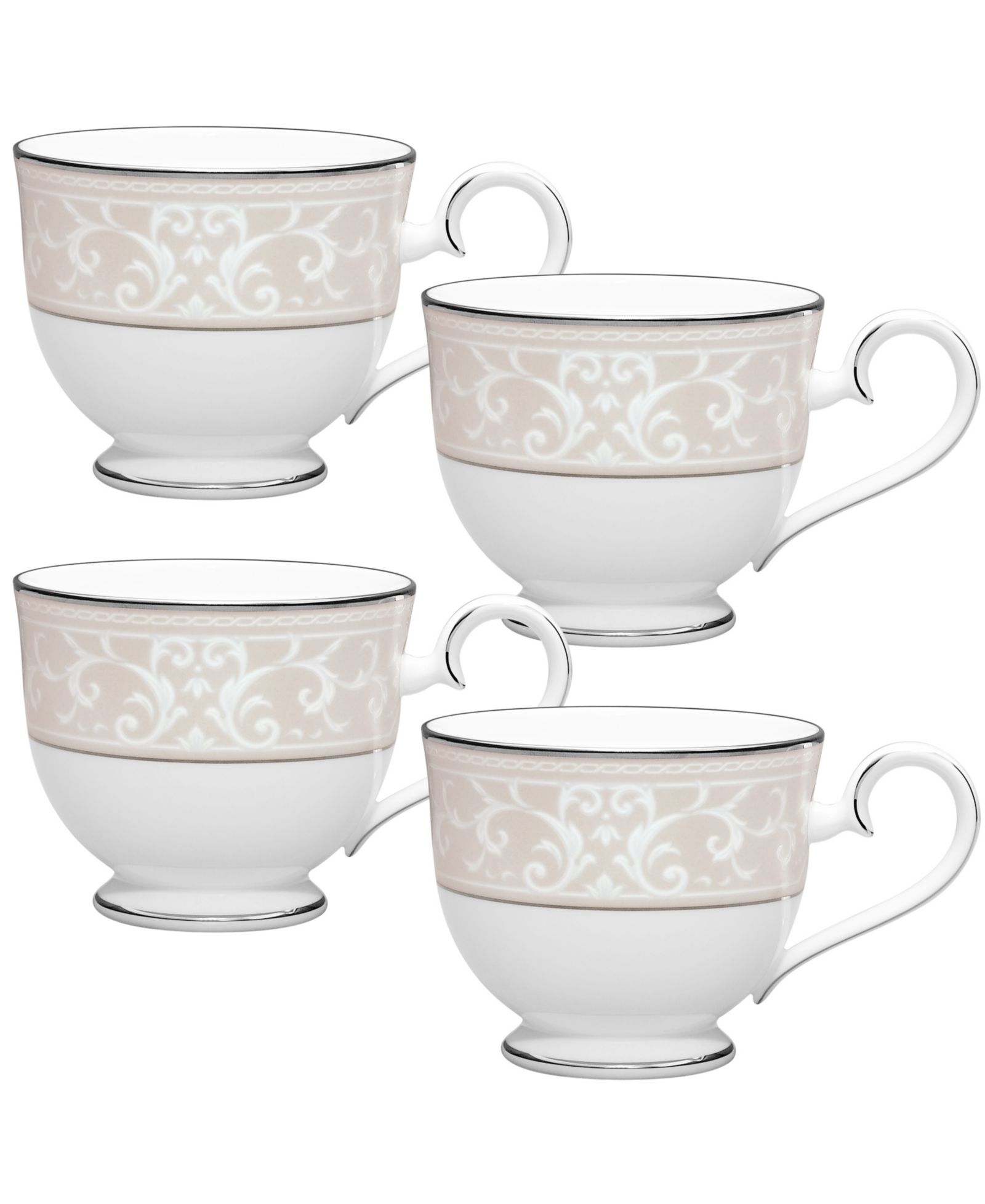 Noritake Montvale Platinum Set of 4 Cups, 7.75 oz.