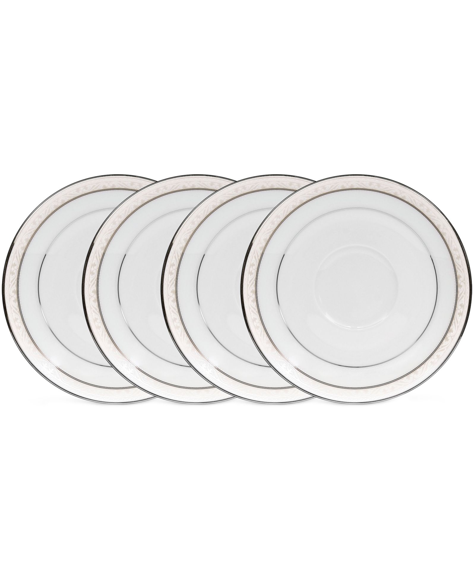 Noritake Montvale Platinum Set of 4 Saucers, 6"