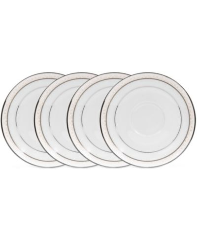 Noritake Montvale Platinum Set of 4 Saucers, 6"