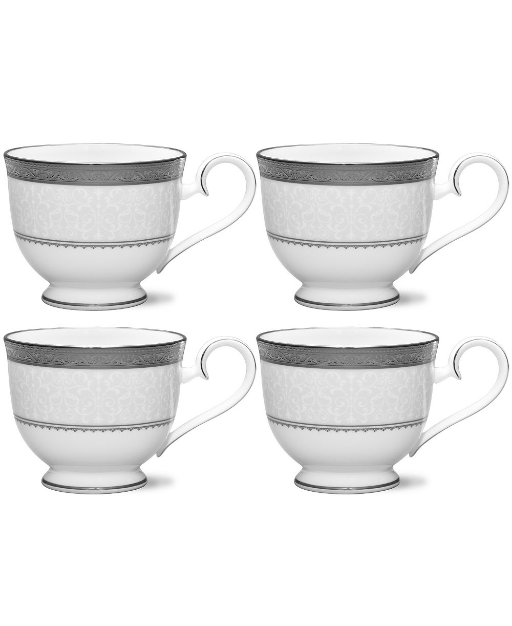 Набор из 4 чашек Noritake Odessa Platinum, сервировка на 4 персоны