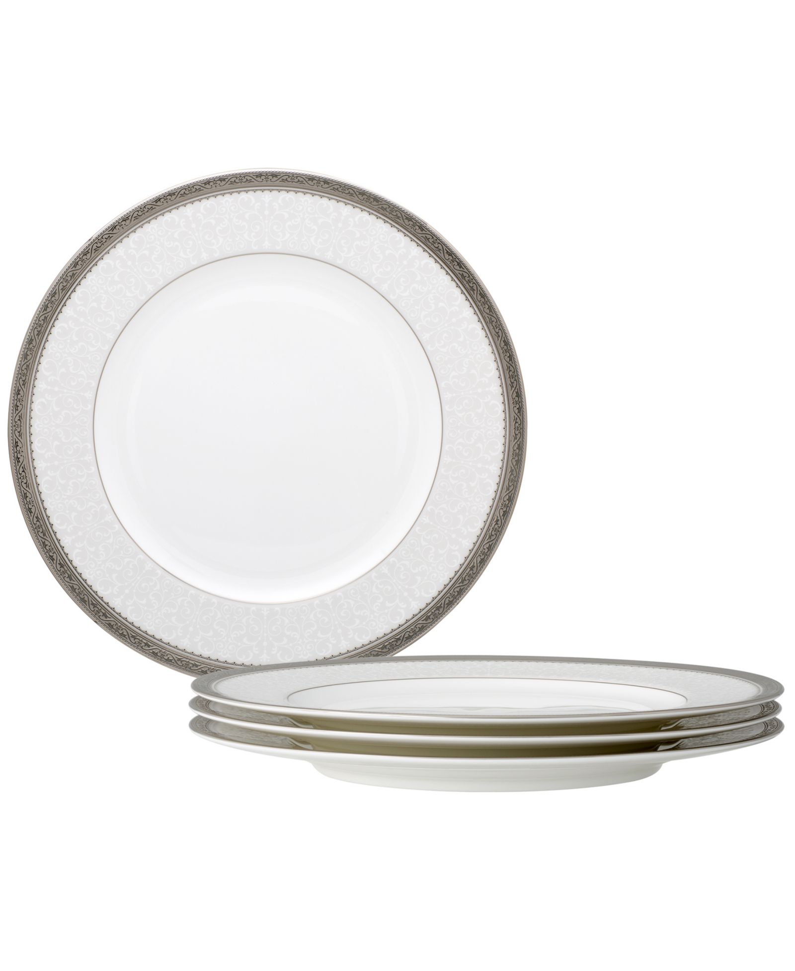 Набор из 4 обеденных тарелок Noritake Odessa Platinum