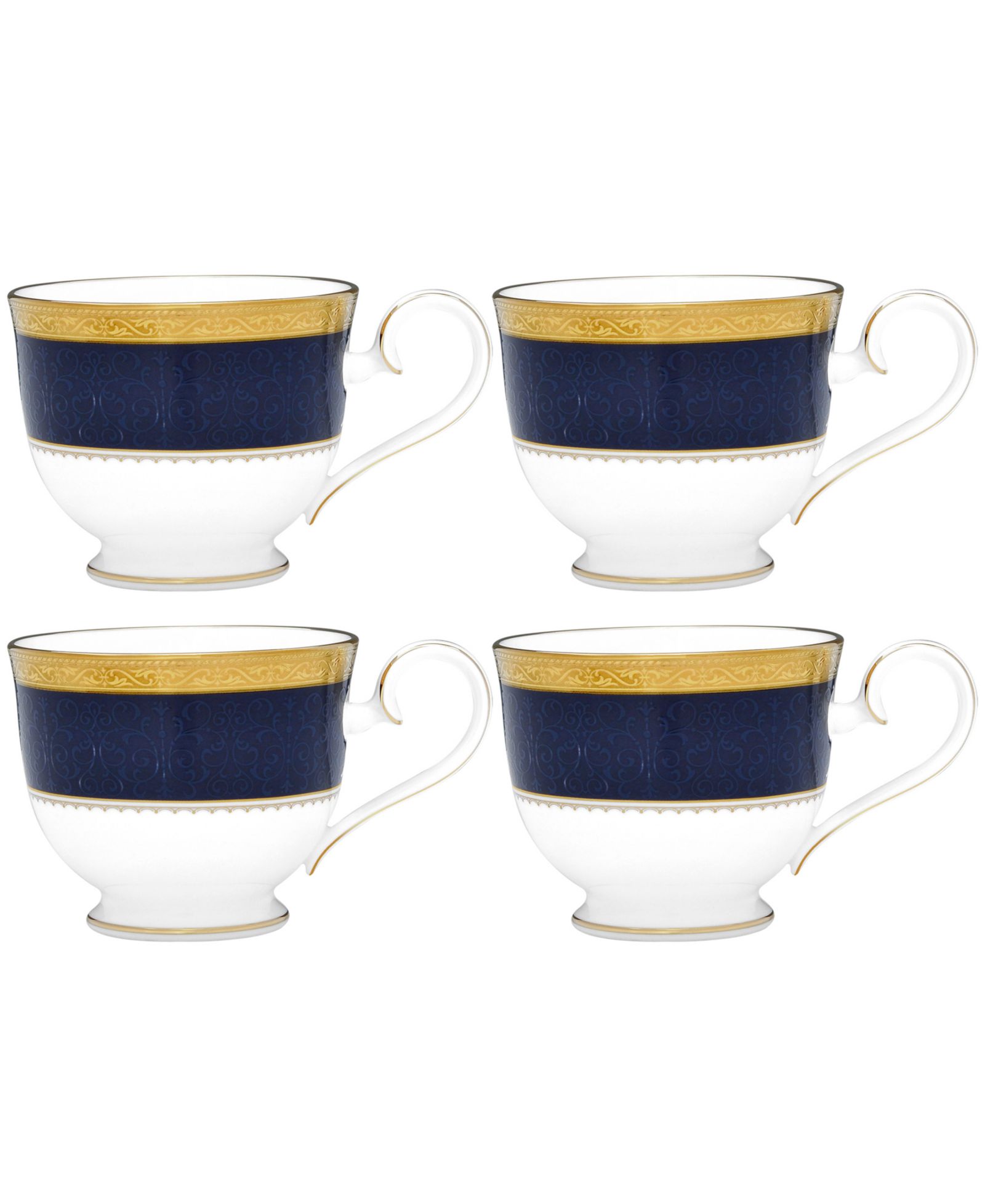 Набор из 4 чашек Noritake Odessa Cobalt Gold, 7.75 oz.
