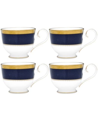 Noritake Odessa Cobalt Gold Set of 4 Cups, 7.75 oz.