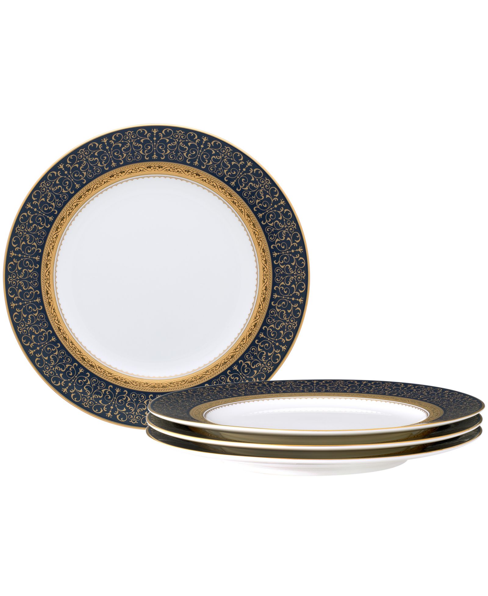 Набор из 4 акцентных тарелок Noritake Odessa Cobalt Gold 9"