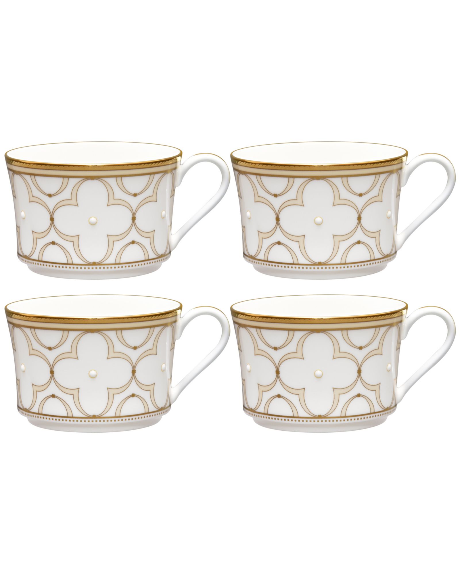 Noritake Trefolio Gold Set of 4 Cups, 7.50 oz.