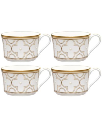Noritake Trefolio Gold Set of 4 Cups, 7.50 oz.
