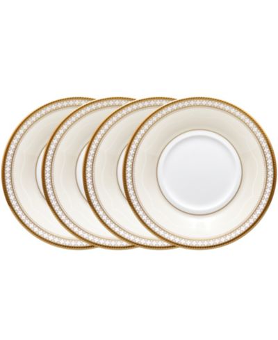 Noritake Trefolio Gold Set of 4 Saucers, 6"