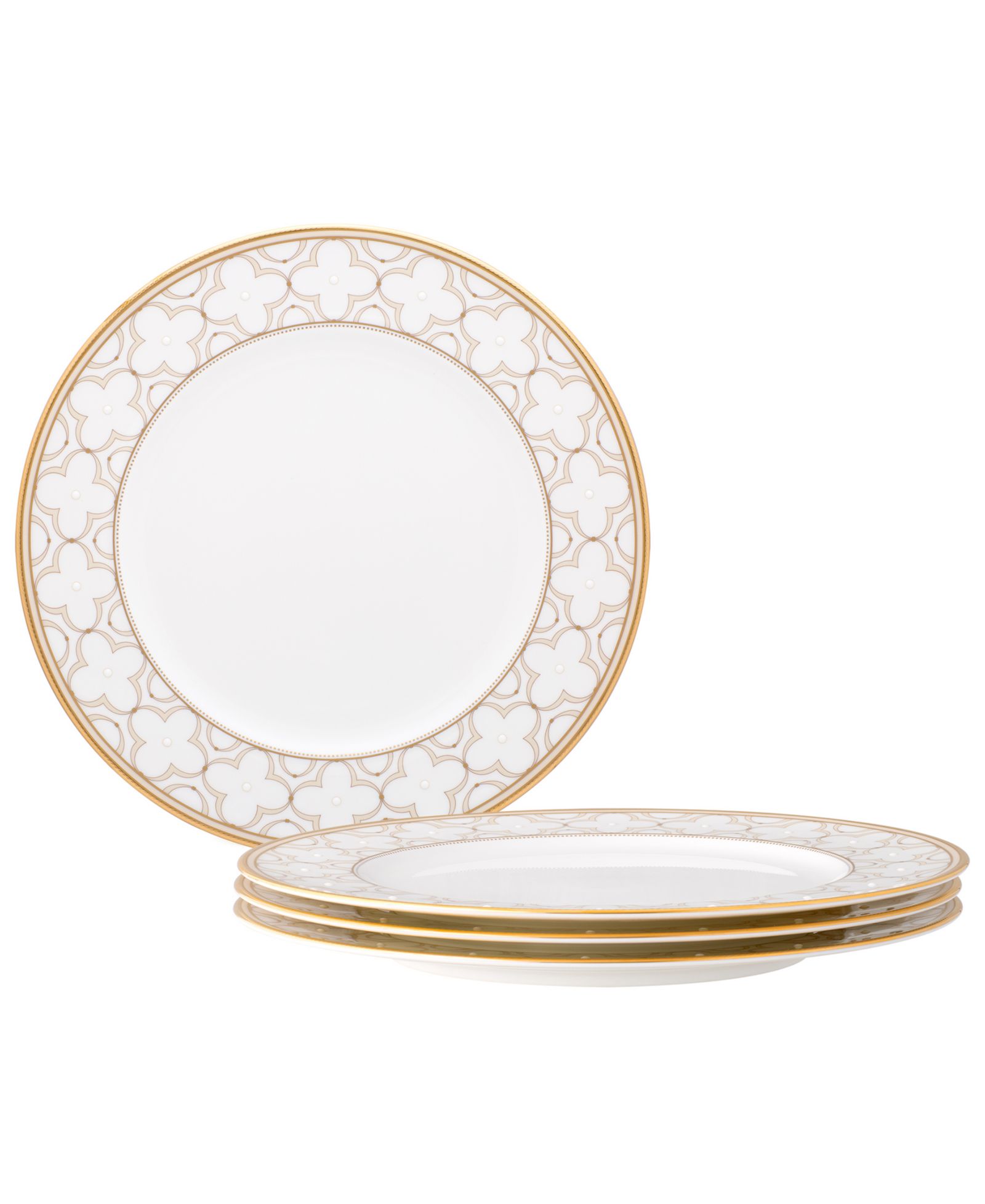 Набор из 4 обеденных тарелок Noritake Trefolio Gold, 11"