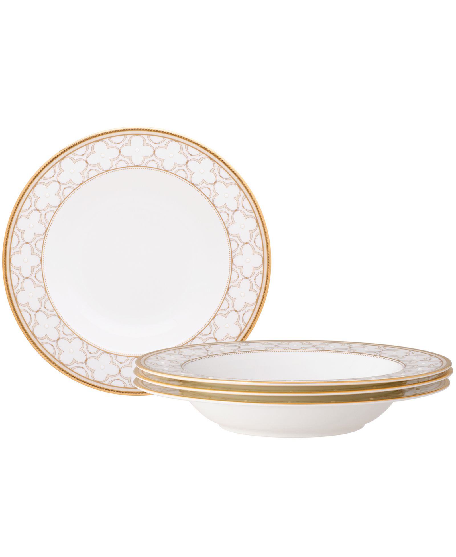 Noritake Trefolio Gold набор из 4 суповых тарелок 8.50", 12 oz.