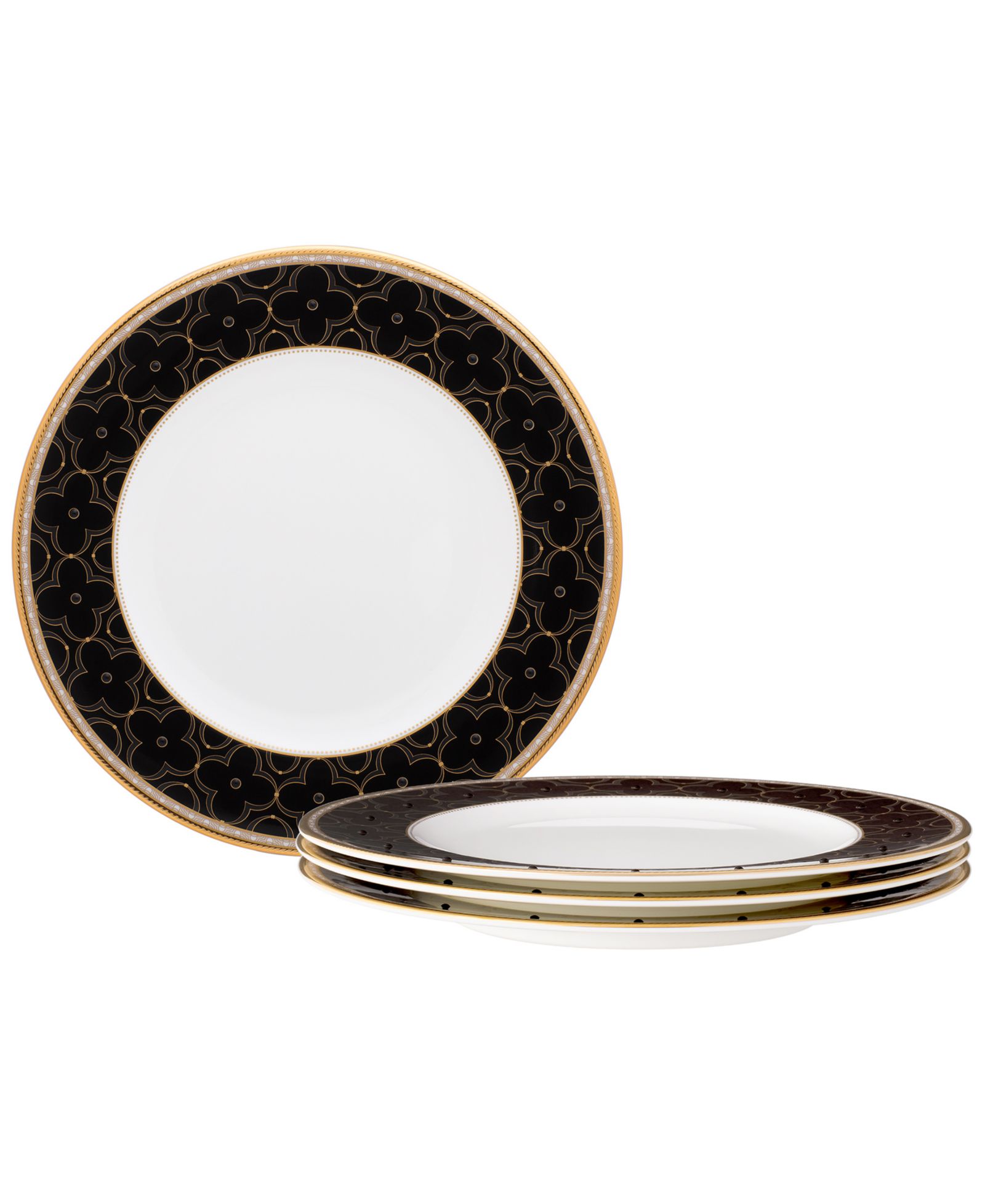 Набор из 4 декоративных тарелок Noritake Trefolio Gold, 9.75"