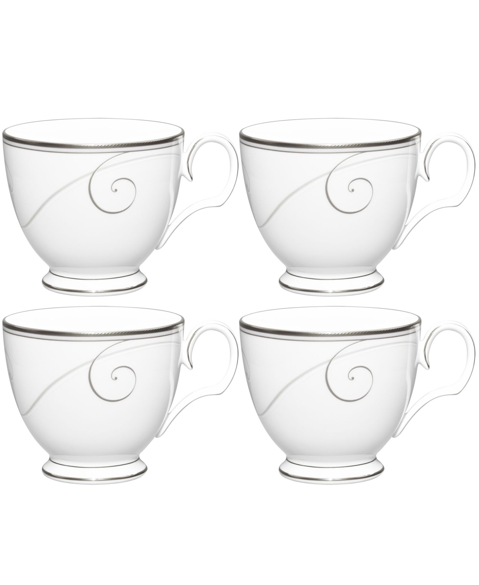 Noritake Platinum Wave набор из 4 чашек, 7 oz.
