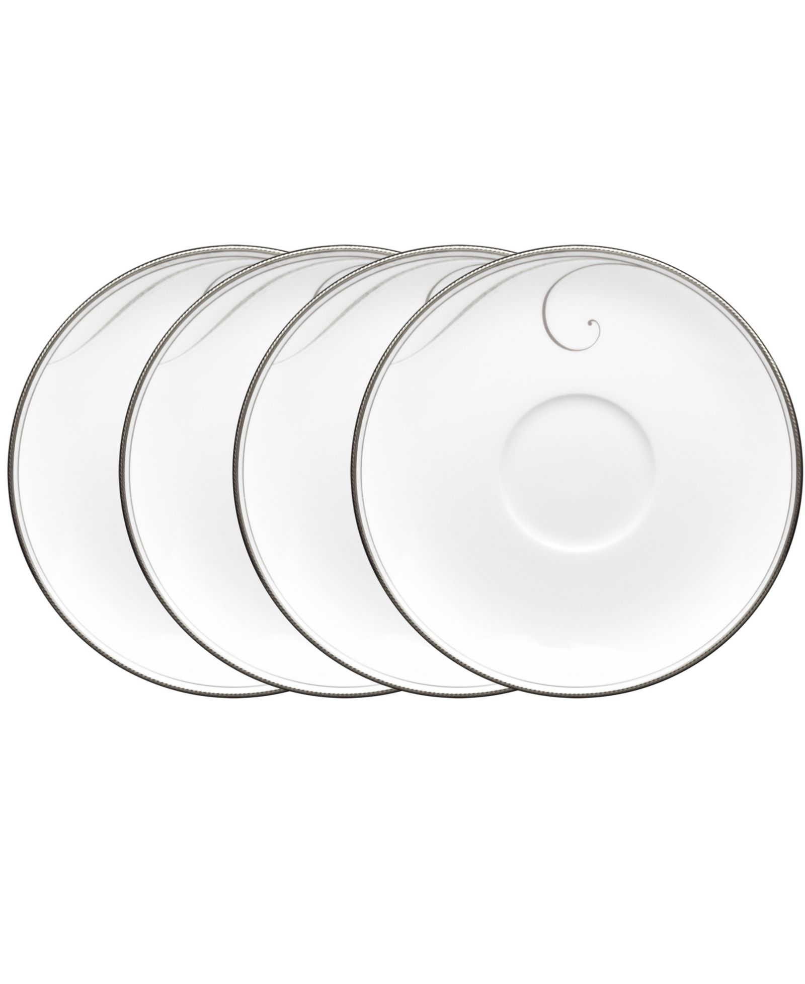 Набор из 4 блюдец Noritake Platinum Wave, 6.25"