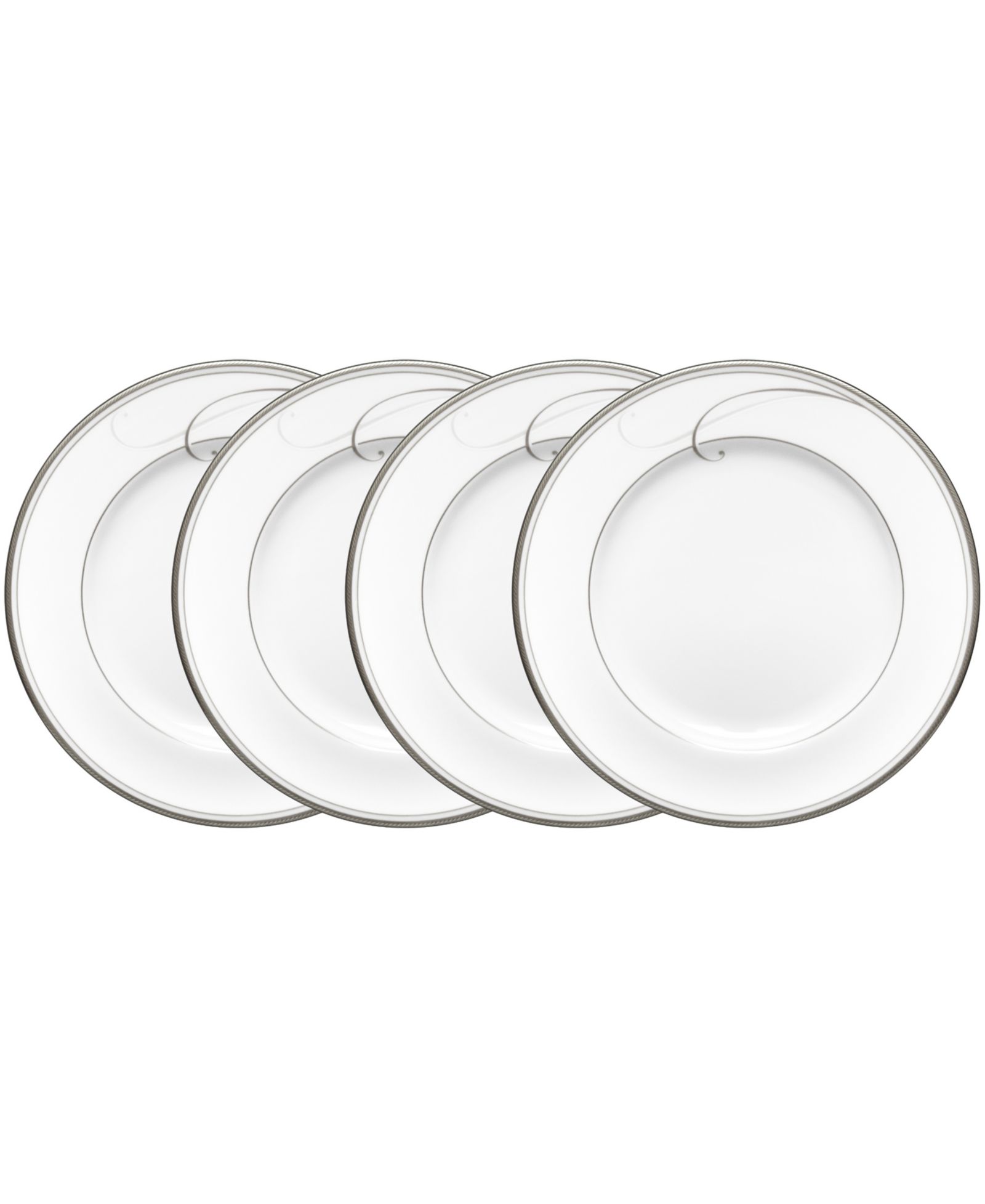 Noritake Platinum Wave Set of 4 Bread & Butter/Appetizer Plates, 6.75"