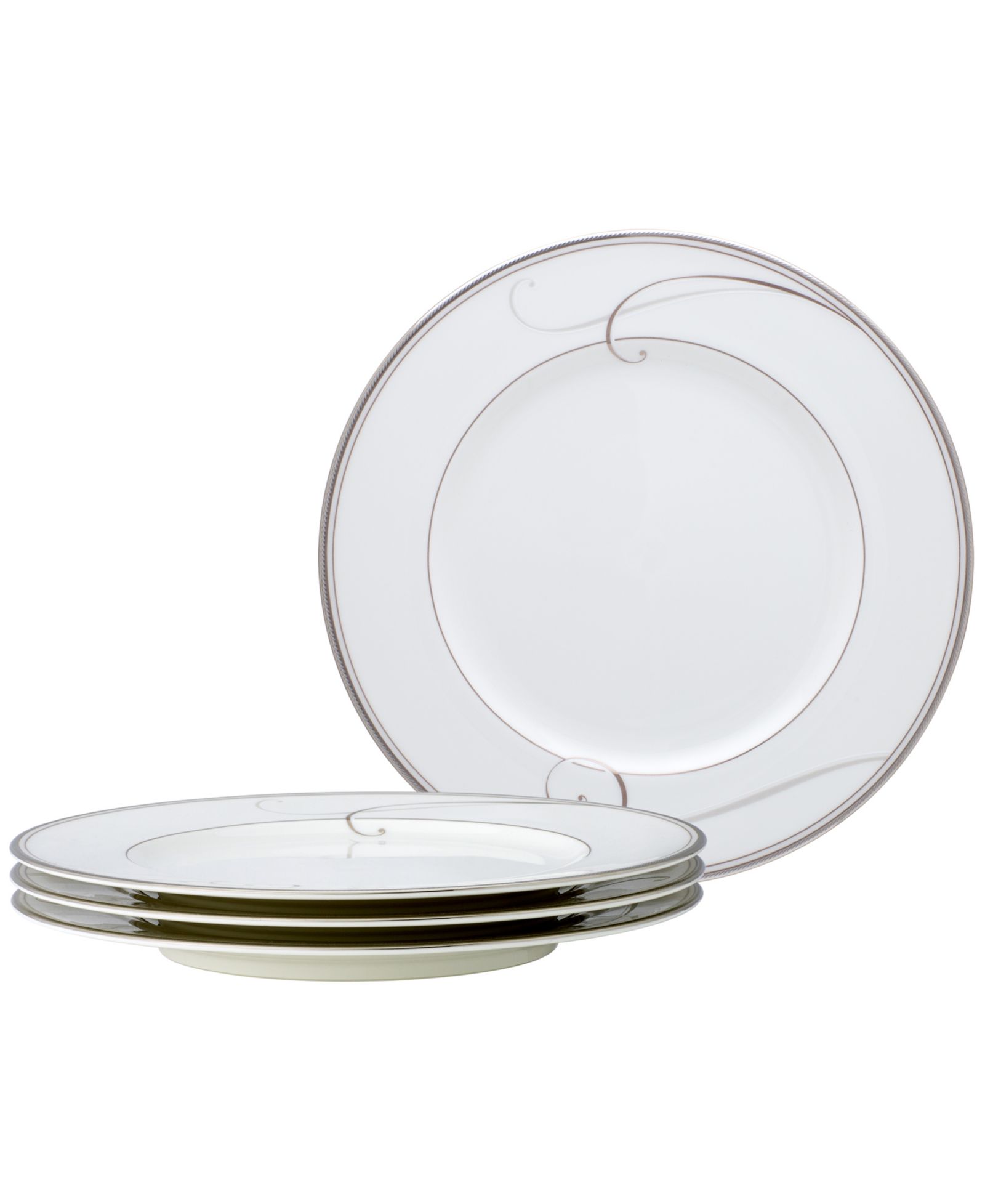 Noritake Platinum Wave Set of 4 Salad Plates, 8.50"