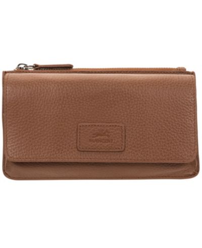 Женский кросс-боди кошелек Mancini Pebbled Collection с RFID