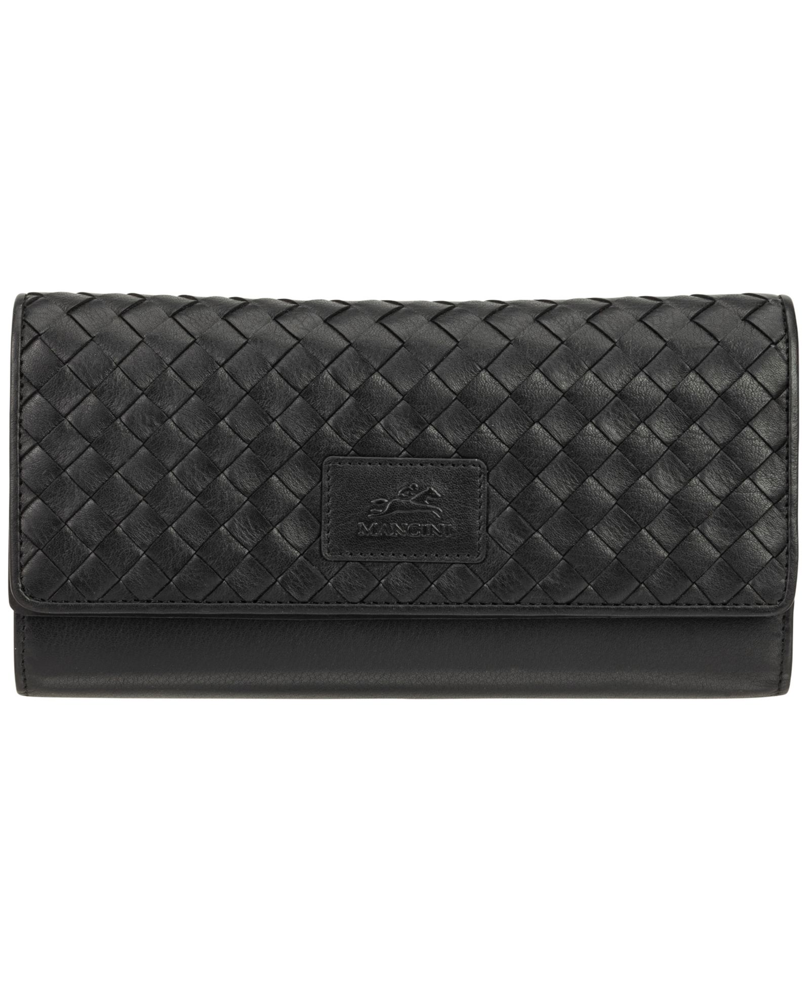 Кошелек Mancini Women's Basket Weave Collection RFID Secure Quadruple Fold