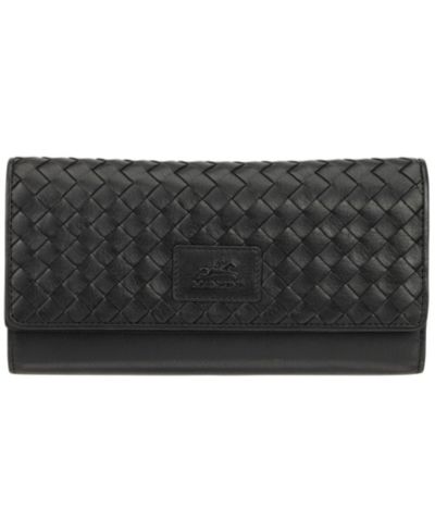 Кошелек Mancini Women's Basket Weave Collection RFID Secure Quadruple Fold