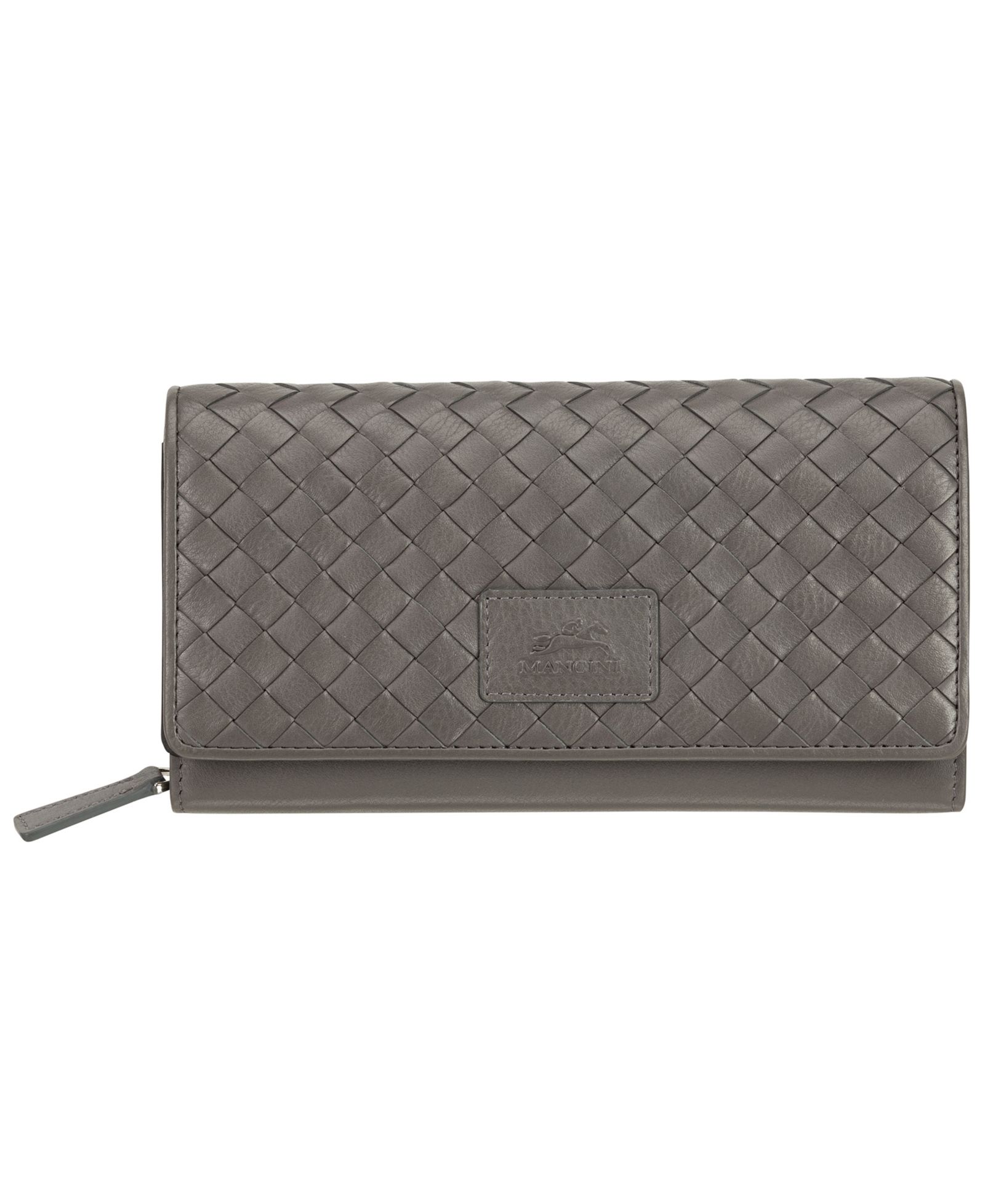 Mancini Women's Basket Weave Collection RFID Secure Clutch Wallet