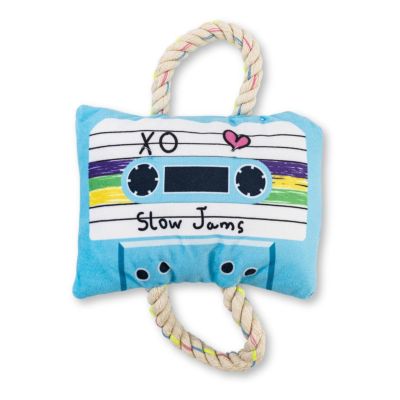 Retro Cassette Tape Squeaker Dog Chew Toy - Plush Dog Toy with Durable Texture, for Engaging Play and Cuddles
