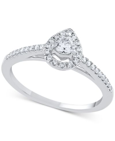 Diamond Teardrop Halo Engagement Ring (1/4 ct. t.w.) in 14k White, Yellow or Rose Gold