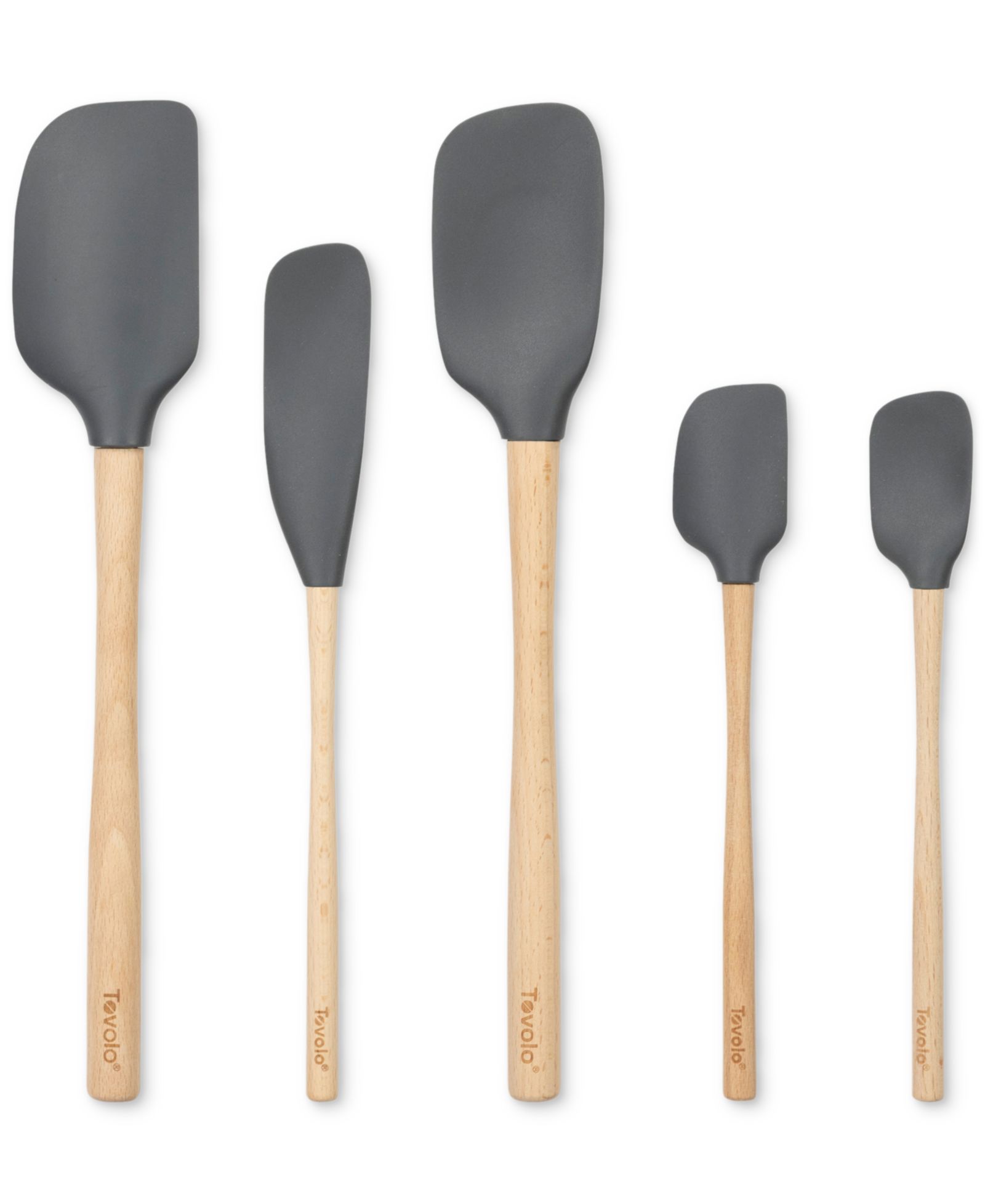 Tovolo 5-Pc. Flex-Core Wood-Handle Kitchen Spatula Set