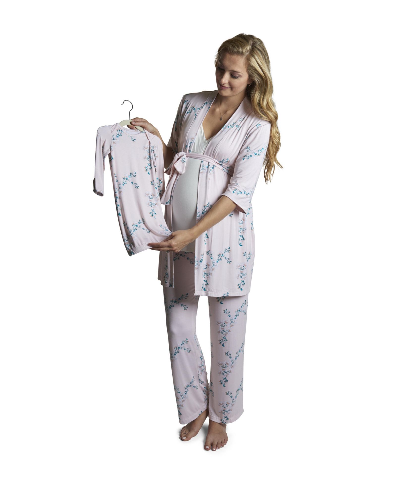 Everly Grey Women's Maternity Analise During After 5-Piece Maternity/Nursing Sleep Set