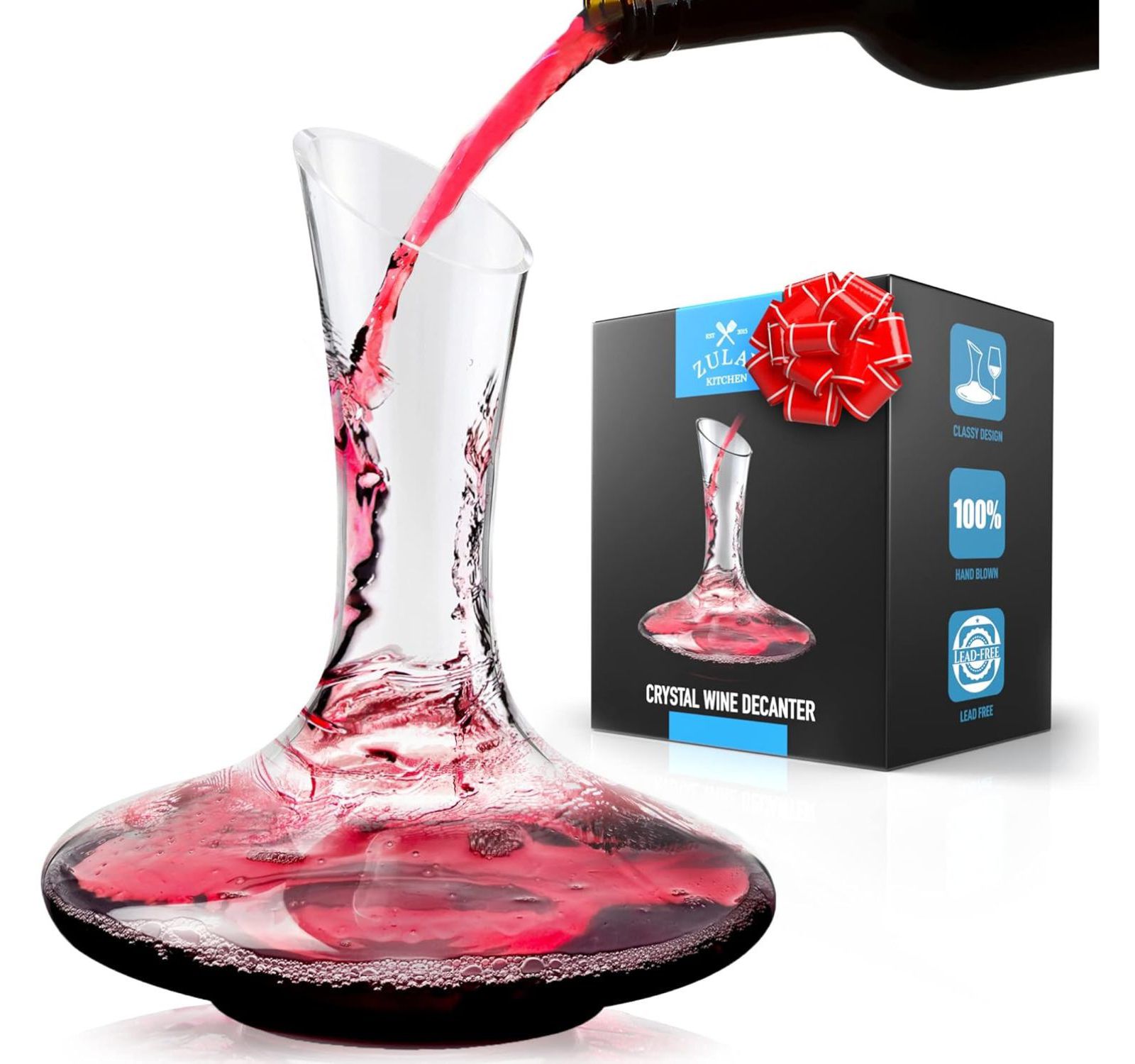 Декантер для красного вина Zulay Kitchen Crystal 1800ml