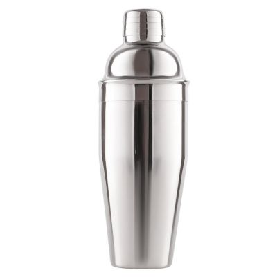 Cocktail Shaker with Built-in Strainer For Bartending & Homebars (24oz) - Silver