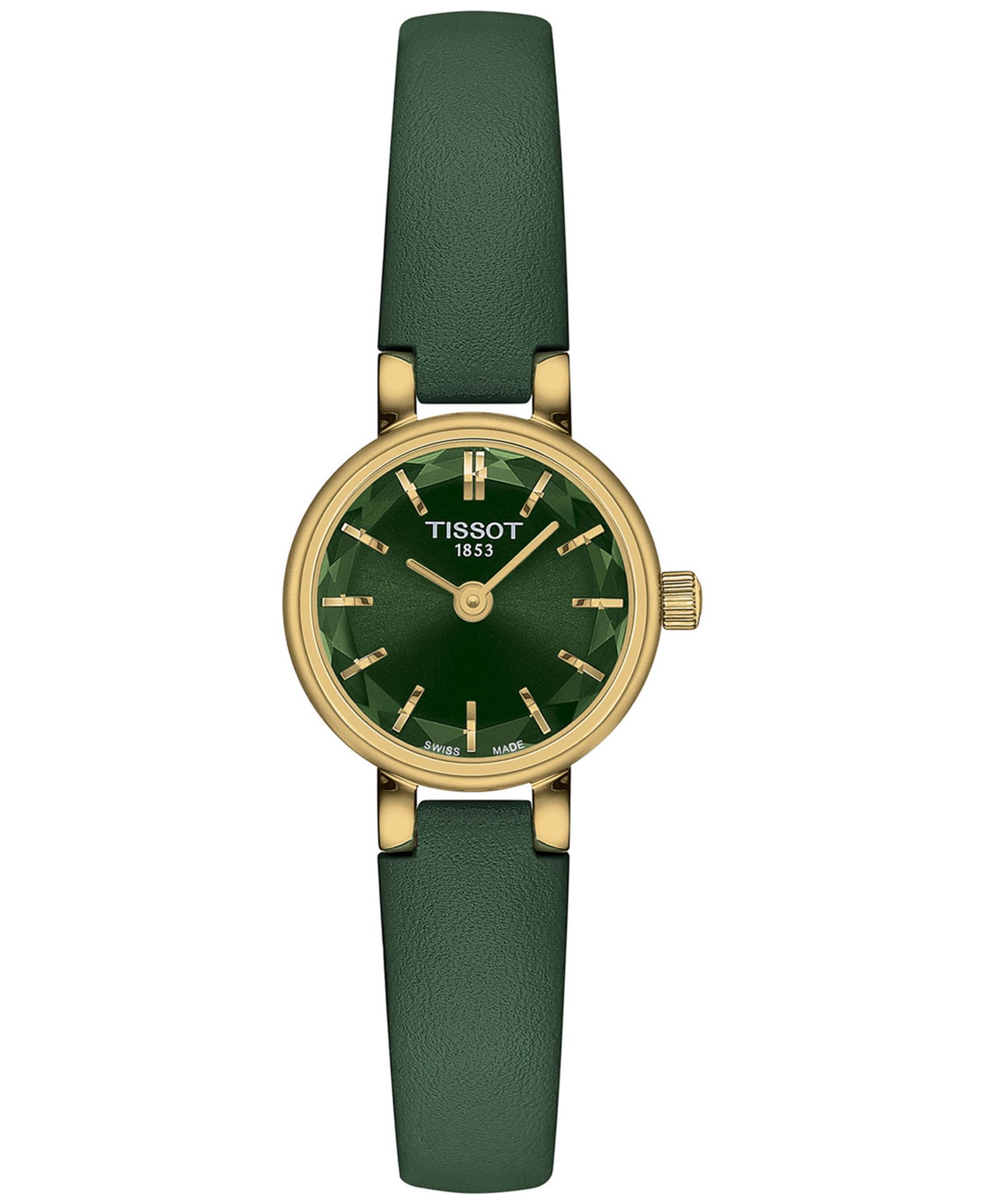 Tissot Women's Swiss Lovely Green Leather Strap Watch 20mm