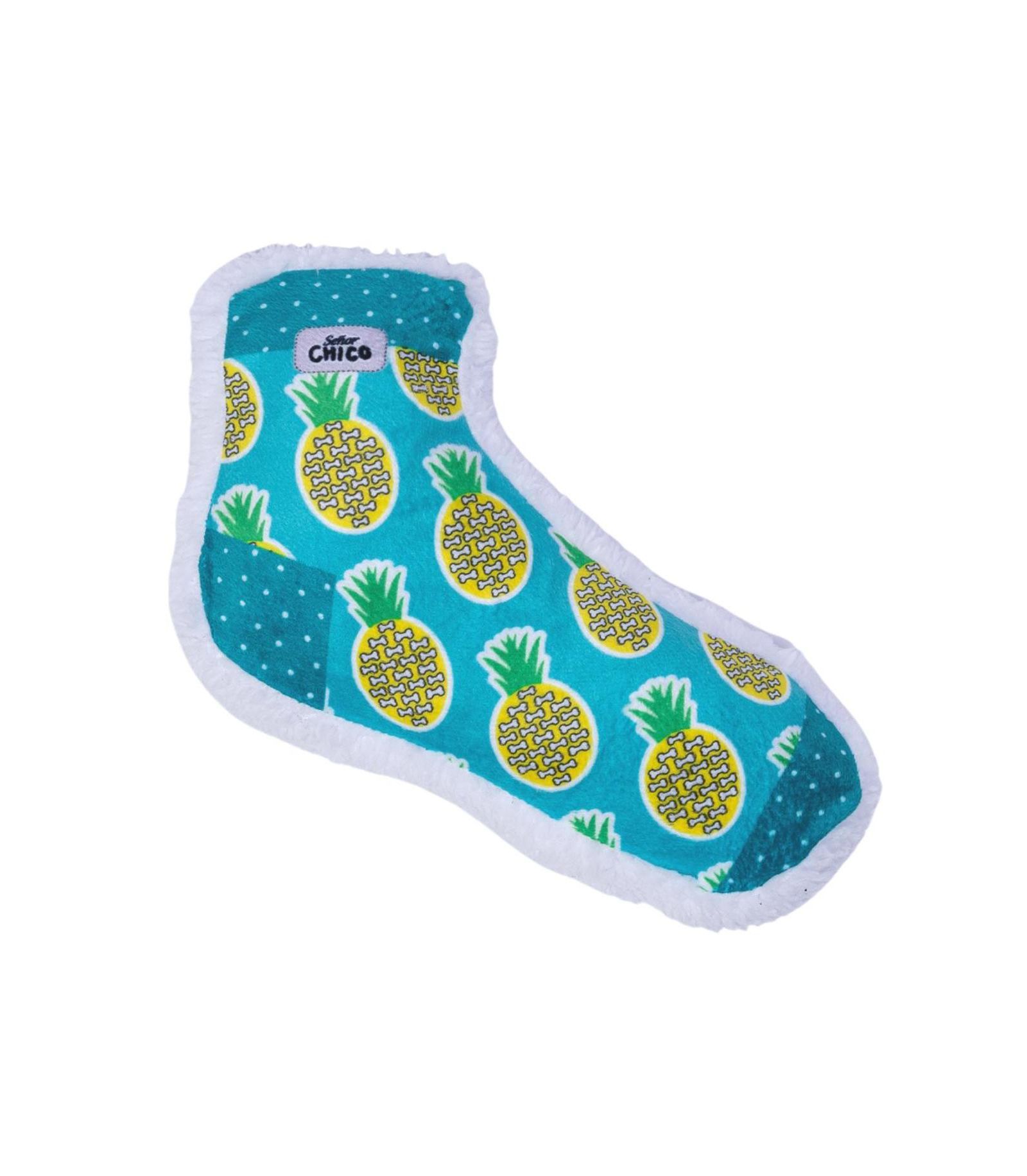 Мягкая игрушка для собак Squeaking Pineapple Plush Sock Dog – забавный дизайн, мягкая и прочная для интерактивной игры