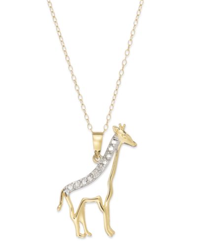 Подвеска-кулон Diamond Giraffe в 18k Gold на серебре